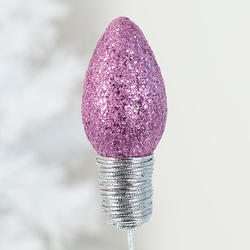 Glittered Pink Light Bulb Stem