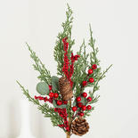 Mixed Pine with Pine Cones and Berries Spray