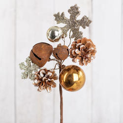 Rustic Bell And Gold Ball Pick