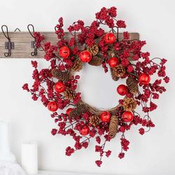 Artificial Berries With Pine Cones and Sleigh Bells Wreath