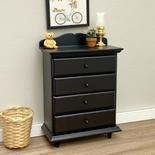 Dollhouse Miniature Black Chest of Drawers