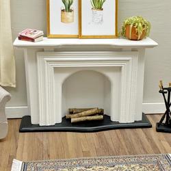 Dollhouse Miniature White Fireplace