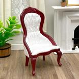 Dollhouse Miniatures White Victorian Lady's Chair