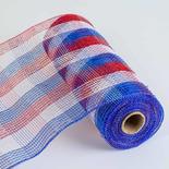 Red, White, and Blue Metallic Poly Deco Mesh Ribbon