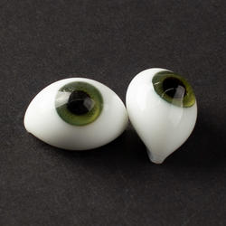 Monique Green Oval Paper-weight Glass Doll Eyes