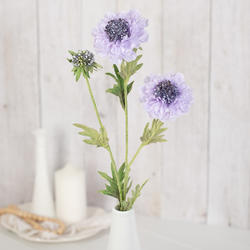 Lavender Artificial Pincushion Flower Stem