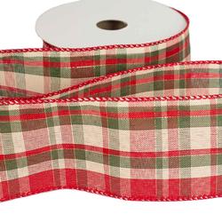 Red and Green Plaid Wired Ribbon