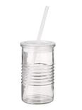 Bulk Case of 24 Glass Jars With Lids And Straws