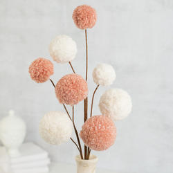 Frosted Pom Pom Spray in White and Pink