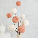Frosted Pom Pom Spray in White and Pink