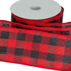 Red And Black Plaid Wired Ribbon