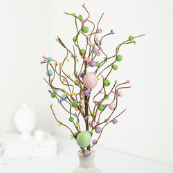 Artificial Easter Egg and Pip Berry Twig Spray