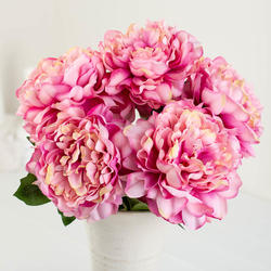 Artificial Beauty Pink and Cream Peony Bush