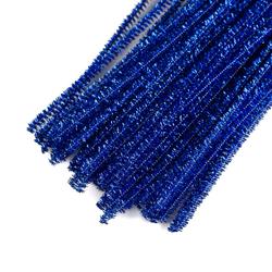 Metallic Blue Tinsel Pipe Cleaners