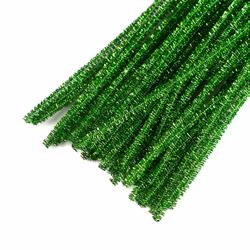 Metallic Green Tinsel Pipe Cleaners