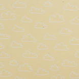 Dollhouse Miniature Soft Yellow with Clouds Wallpaper