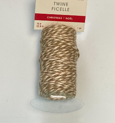 Brown and White Striped Jute Twine