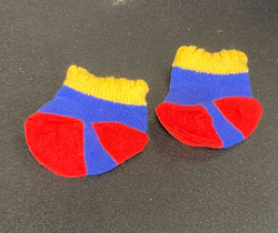 Red, Blue, and Yellow Ankle Doll Socks