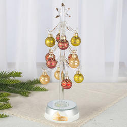 Battery Operated Color Changing Light Up Glass Christmas Tree