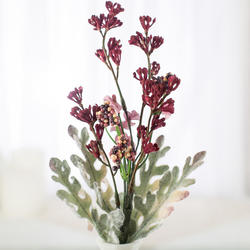 Burgundy and Purple Artificial Wildflower and Berry Spray
