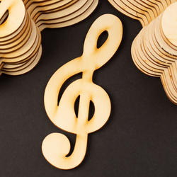 Unfinished Wood Treble Clef Note Cutouts