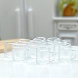Dollhouse Miniature Clear Coffee Mugs