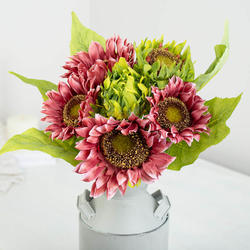 Rose Pink Artificial Sunflower Bouquet
