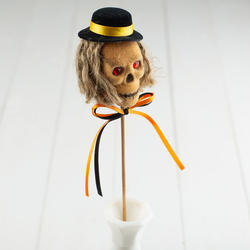 Spooky Skeleton Head Halloween Pick
