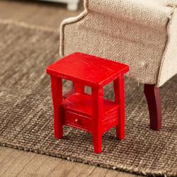 Dollhouse Miniature Red Side Table