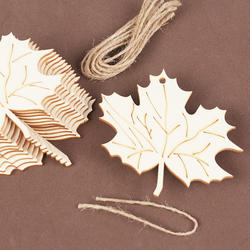 Unfinished Maple Leaf Cutout with Venation Ornaments