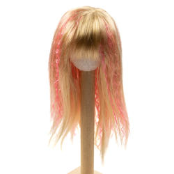 Monique Synthetic Mohair Blonde Pink J-Rock Doll Wig