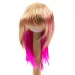 Monique Synthetic Mohair Gold Blonde and Hot Pink JoJo Doll Wig