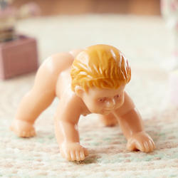 Miniature Crawling Baby Boy Dollhouse Doll