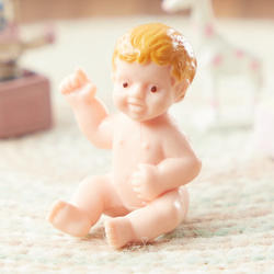 Miniature Sitting Baby Boy Dollhouse Doll
