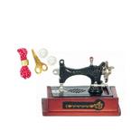 Dollhouse Miniature Black Sewing Machine Set