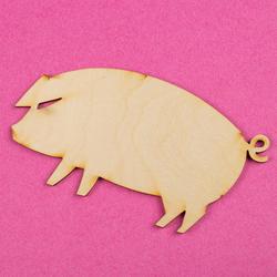 Unfinished Wood Pig Cutout