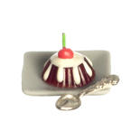 Dollhouse Miniature Dessert With Spoon