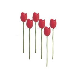 Set of 6 Miniature Red Tulip Picks