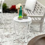 Dollhouse Miniature White Wire Side Table