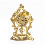 Dollhouse Miniature Mantle Clock in Gold