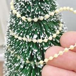 Miniature Christmas Tree Ivory Ball Garland