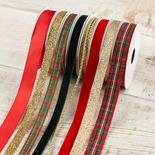 Red, Green, and Gold Value Christmas Ribbon Pack