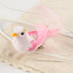 Pink Floral Printed Mushroom Bird with Clip