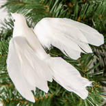 White Flocked Artificial Dove Bird