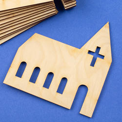 Unfinished Wood Church Cutouts