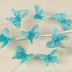 Artificial Turquoise Glitter Butterflies