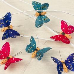 Artificial Assorted Bright Feather Butterflies