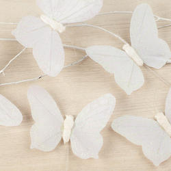 White Glittered Fabric Butterflies
