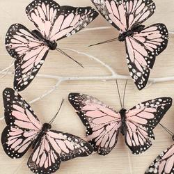 Light Pink Artificial Monarch Butterflies