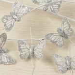 Silver Glittered Feather Butterflies